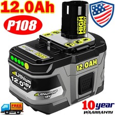 12.0Ah 18V Battery For RYOBI P108 One Plus 18 Volt High Capacity Lithium-Ion New