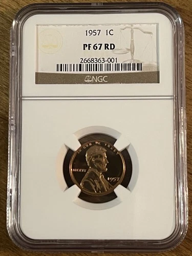 1957 Lincoln Wheat Cent PF 67 RD NGC