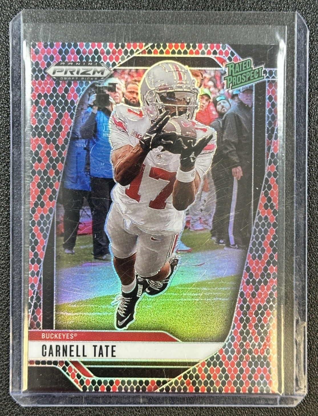 CARNELL TATE 2025 PANINI PRIZM DRAFT PICKS #68 ROOKIE SNAKESKIN RC BUCKEYES SP