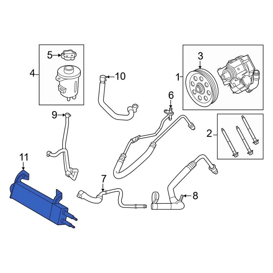 For Ford F-250 Super Duty 2017-2024 Ford PC3Z3D746C Power Steering Cooler Foto 2 de 4