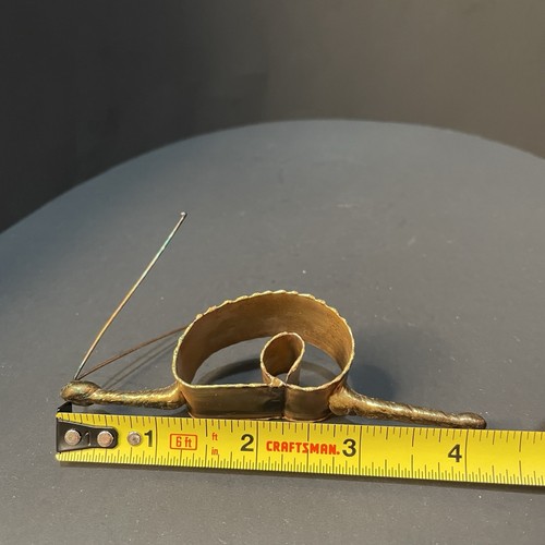 MCM Messing Schnecke Skulptur handgefertigt 4,25” lang 1,75” hoch - sehr Mid Century - Bild 6 von 10