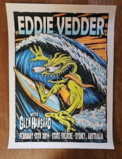 Eddie Vedder Sydney Australia Tour Poster 12th February 2014 Pearl Jam