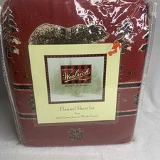 Woolrich Home Flannel Sheet Set Twin 100 Cotton Bears Rustic Outdoors Vintage