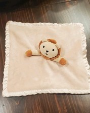 Tan Brown Plush Lion Baby Security Blanket Lovey plush
