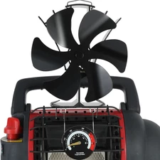 Wood Stove Fan 6-Blade, Heat Powered Stove Fan with Hook for Buddy Heater & Ther