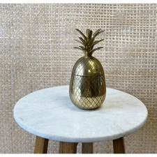 Vintage RAJ 9.5"  Pineapple Made in India Lacquered Brass Pineapple Home Decor