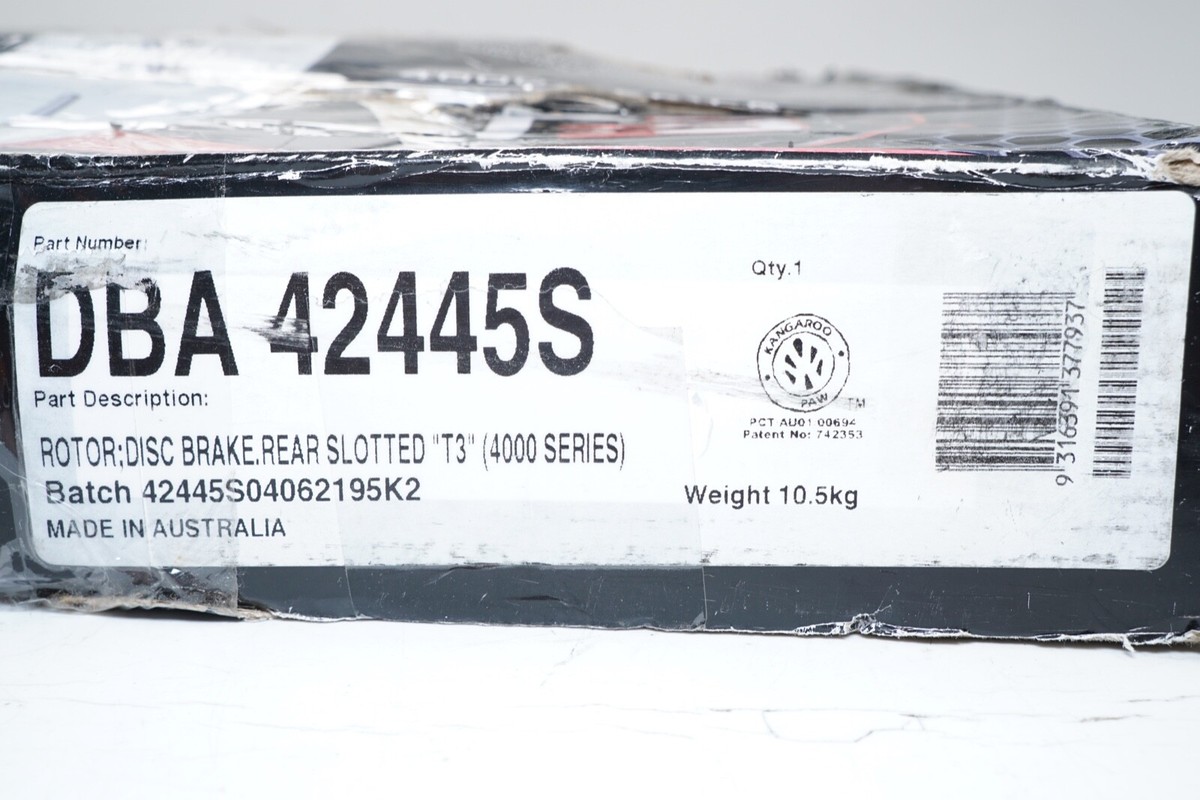 てすと DBA 42445S Rear Slotted 4000 Series Rotor For 2008-2009 Charger