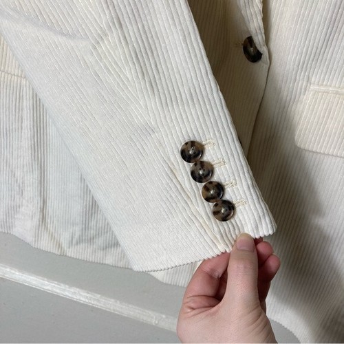 J. Crew ivory double breasted blazer italian corduroy nalya womens 14 NWT - Picture 7 of 11