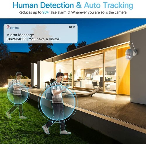 Ctronics PTZ Überwachungskamera Aussen, 1080P WLAN Outdoor IP Kamera CTIPC-380C - Bild 5 von 7
