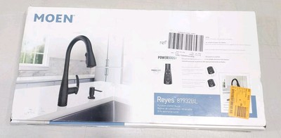 Moen 87932BL Reyes Matte Black One-Handle High Arc Pulldown Kitchen Faucet