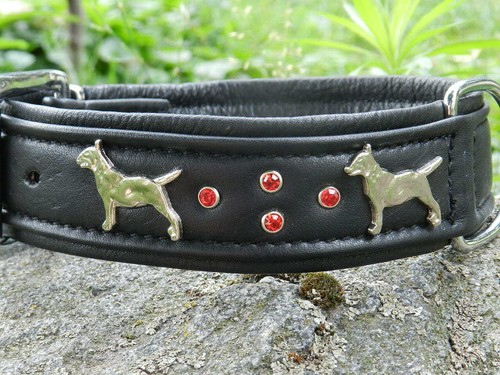 Bulli Lederhalsband Für Hunde – Breites Vernähtes Halsband In Schwarz Oder Braun, Größe L