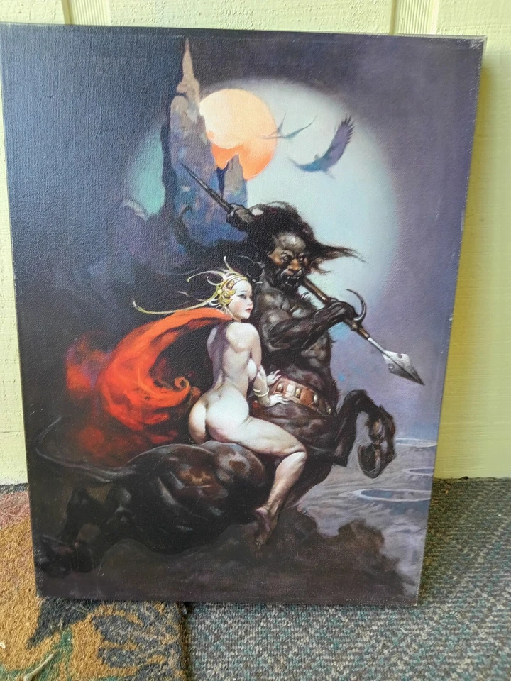Impresión sobre lienzo Frank Frazetta 17 x 23 Moon Maid de Frazetta Girls vintage Foto 3 de 3