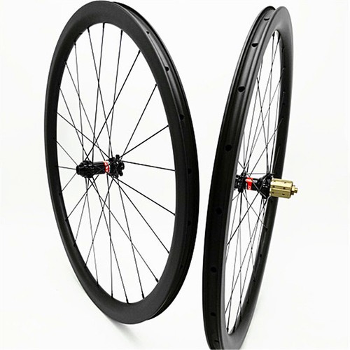 700C Carbon Fiber Road Bike Disc Wheels 38x25mm Racing Bicycle Wheelset Tubeless - Picture 10 of 13