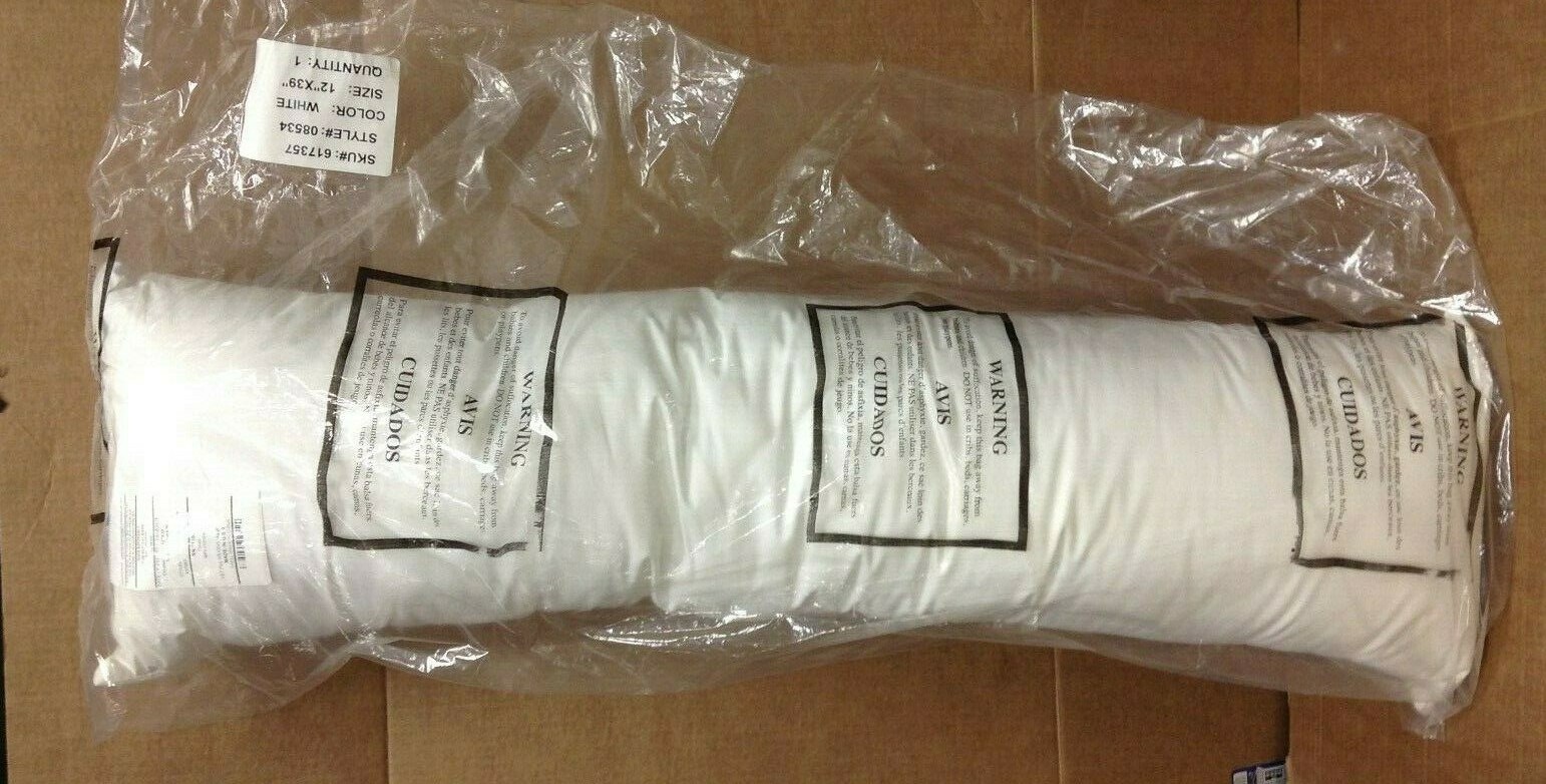 Pottery Barn Cotton Poly Fill Sofa Chair Bed Lumbar Body Pillow Insert 12x39
