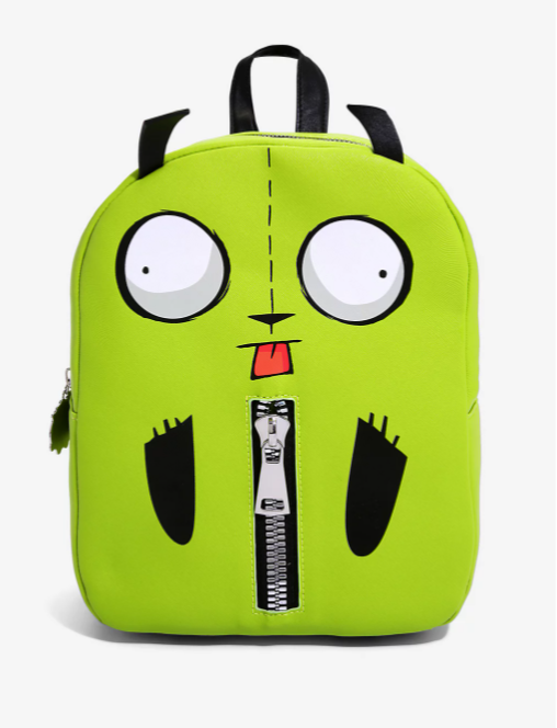 gir mini backpack Concept One Invader Zim Backpack, Green, 13 Inch | Pizza Plush Small Travel Bag Purse for Men and Women it offers excellent neck support for watching TV Invader Zim GIR Snacks Mini