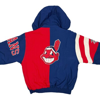 Vtg Rare MLB Cleveland Indians Big Split Logo Starter Full