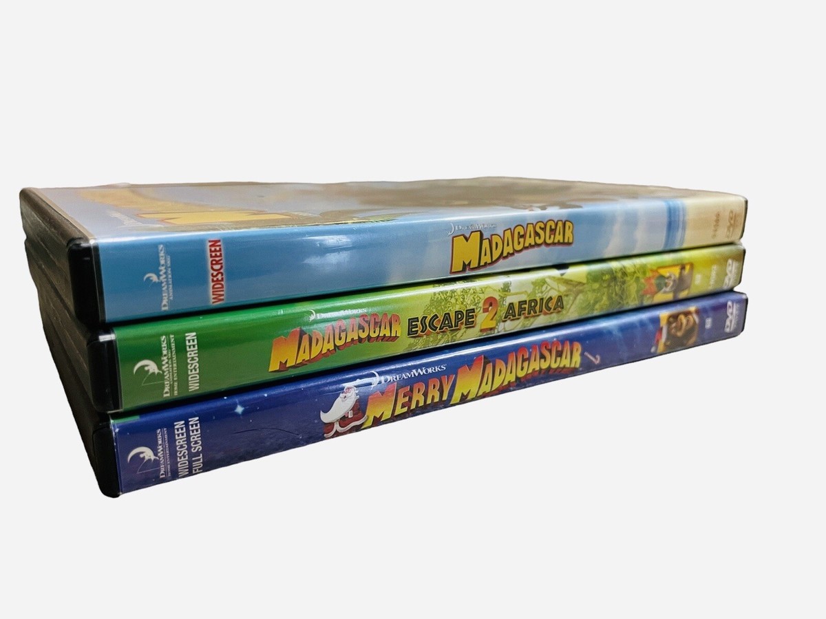 Lot of 3 DVD's ~ Madagascar, Escape 2 Africa & Merry Madagascar