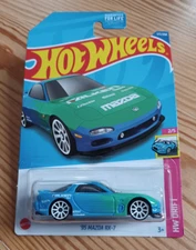 Hot Wheels '95 Mazda RX-7 Green Blue Falken 177/250 HW Drift  2022 RX7