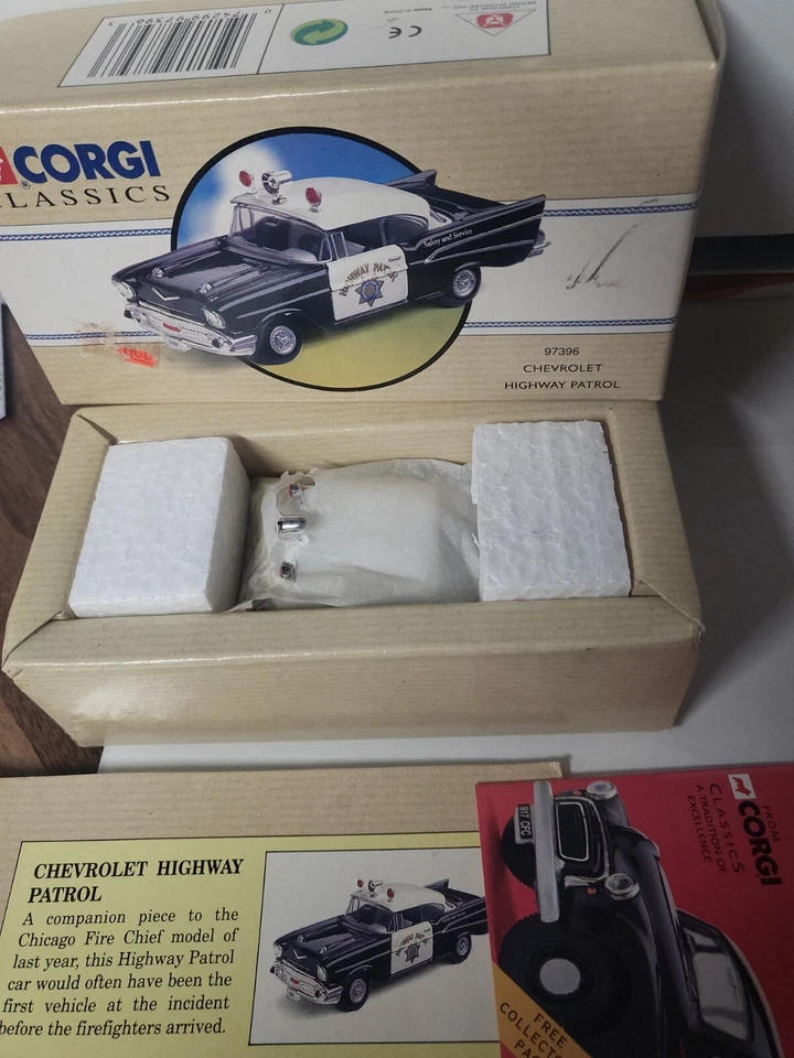 Corgi California Highway Patrol CHP CHiPs 1957 Chevy Police 1:43 RARE - Image 2 of 4