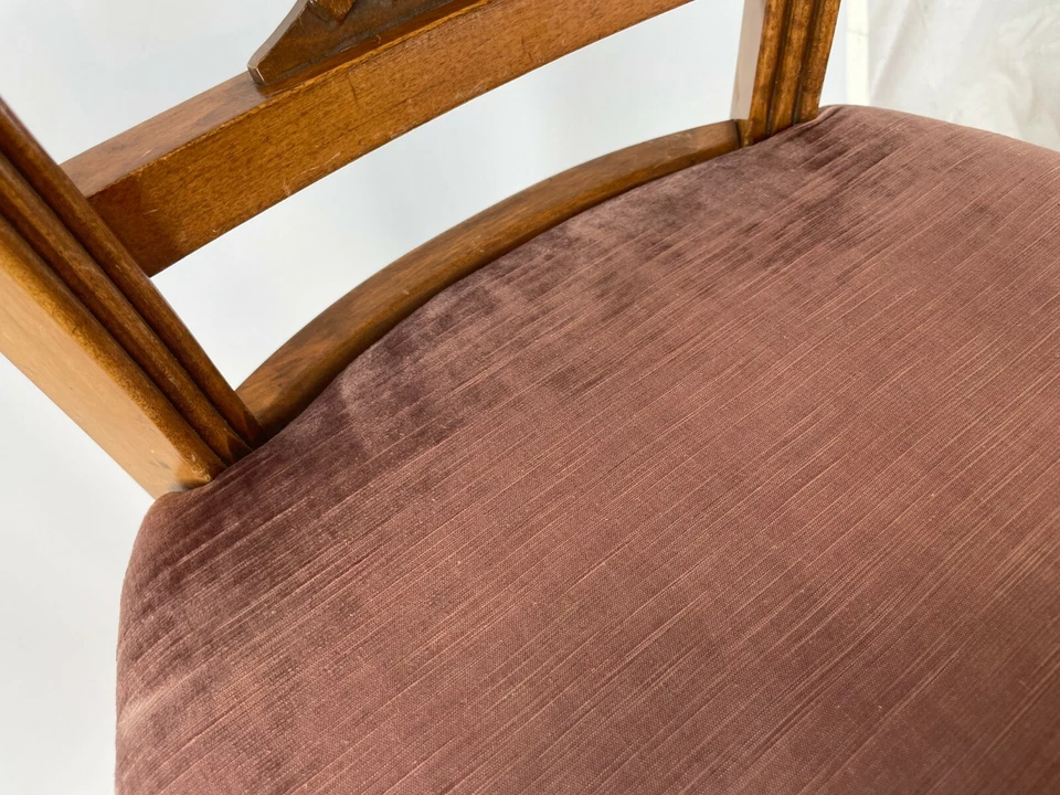 老式 33 英寸 Pa Kaw 家具雕刻桃花心木威尔士亲王羽毛餐椅 — 第 4/4 张图片