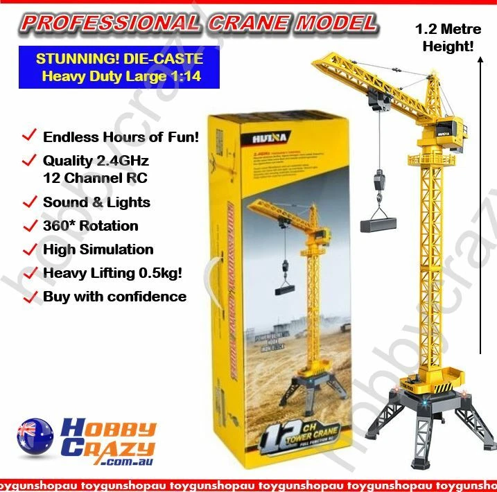 RC Crane HUINA 1585 12CH 2.4G 1 14 RC Alloy Tower Crane