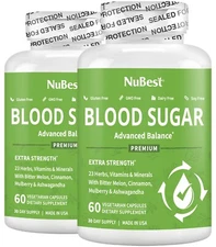 Blood Sugar by NuBest - Healthy Blood Sugar Support, Glucose Metabolism - Pack 2