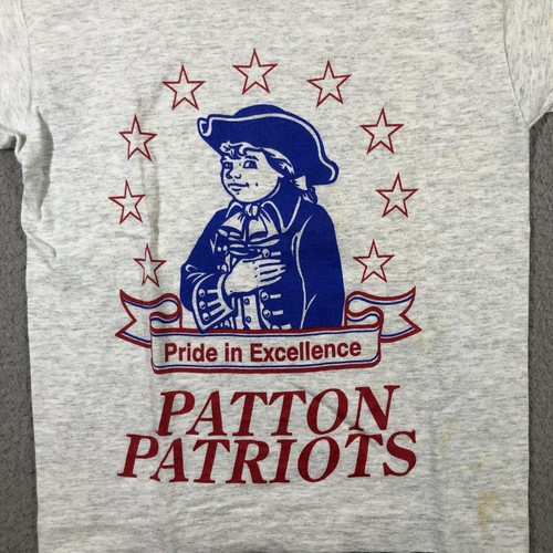 vintage Patton Patriots t shirt kids 6-8 gray single stitch 80's 90's - Picture 6 of 14