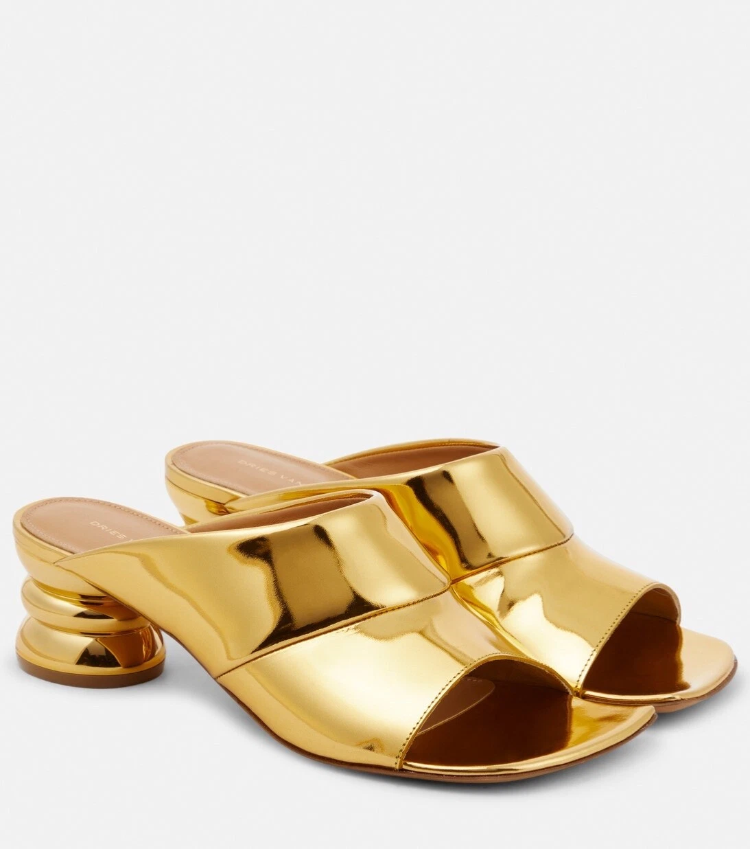 VANS Asciuga Van Noten muli in pelle metallica in oro taglia 36 EU 6 US