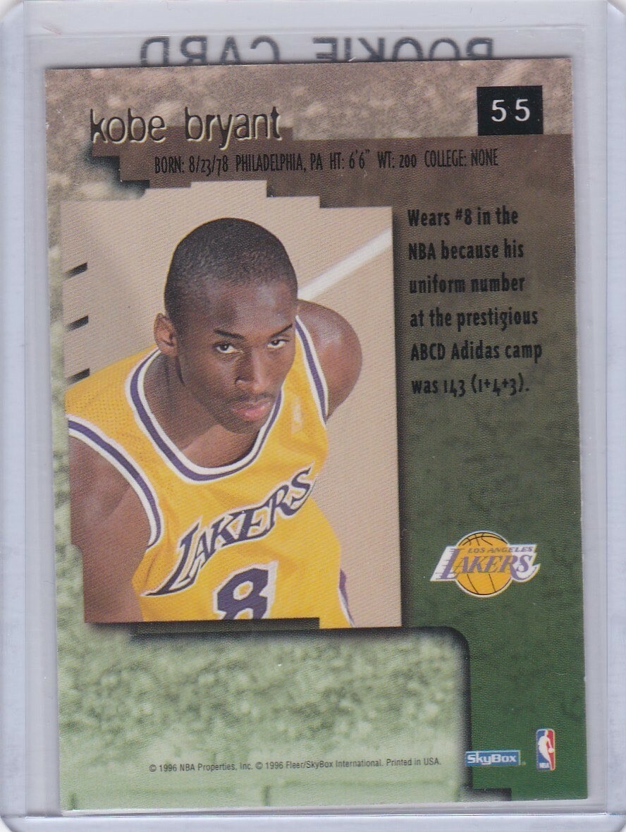 KOBE BRYANT ROOKIE CARD 1996 Skybox Premium Basketball RC Los