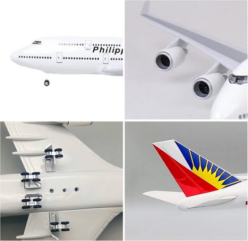 Philippines Airline 45cm Led Light Boeing 747 Plane Model Aircraft Airways Stand - Picture 4 of 9