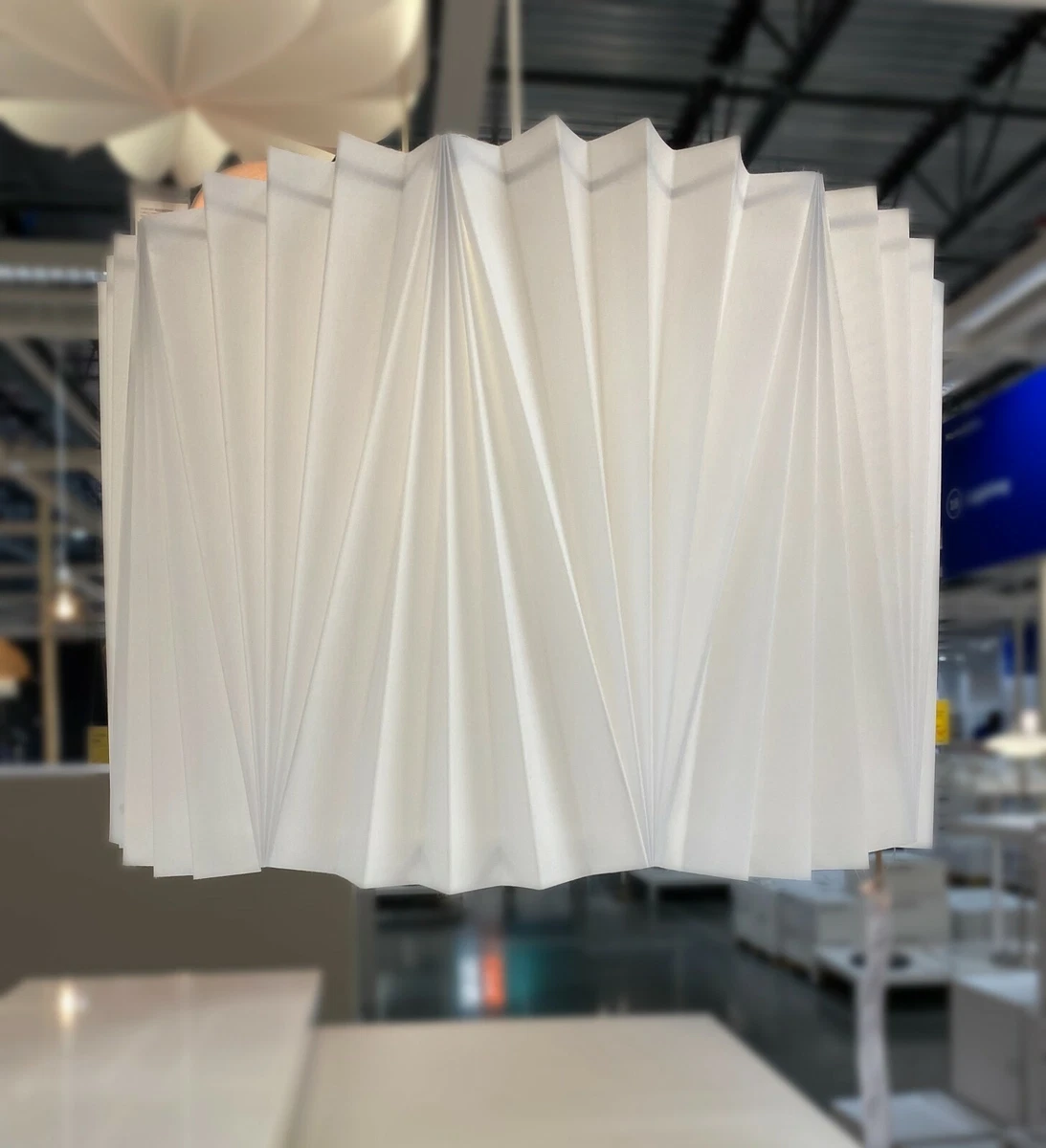 Ikea KUNGSHULT Lamp Shade Large Floor Pendant Table Pleated White 17