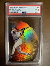 1999 Metal Universe, Derek Jeter PLANET METAL Rare insert #6PM, PSA 9 MINT!