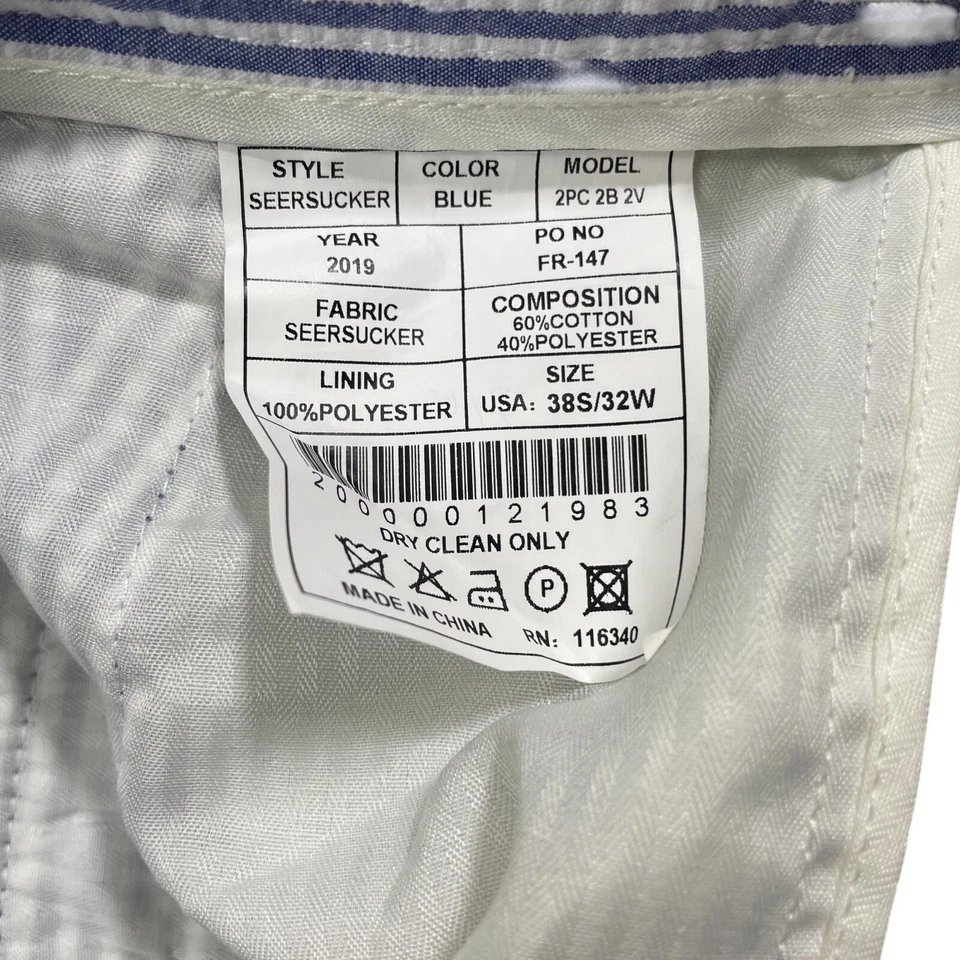 Ferrecci 32 x 27 1/2 Blue Stripe Seersucker Cotton Polyester (see description) - Image 3 of 4