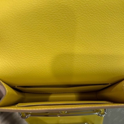 Hermes Roulis Slim Wallet Evercolor Leather Lime Yellow PHW with Receipt Pre-Own - Bild 9 von 14