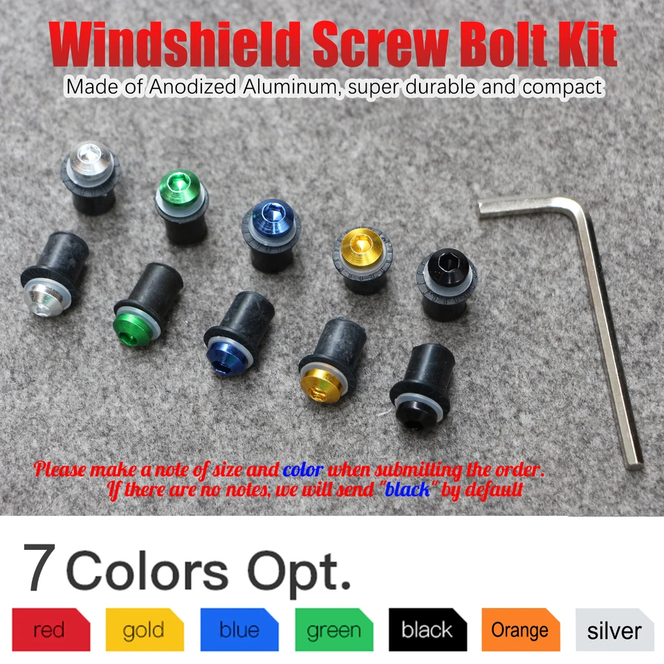 10 шт. серебряных болтов лобового стекла подходят для переднего лобового стекла мотоциклов Suzuki - Изображение 2 из 4