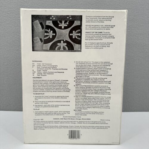Juego de mesa vintage Bible Trivia 1985 Cadaco 5.400 preguntas SELLADO NUEVO - Imagen 4 de 12