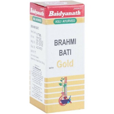 Baidyanath Brahmi Bati with Gold (Swarna Moti Kesar Yukta) (25 Tablet) Ayurvedic