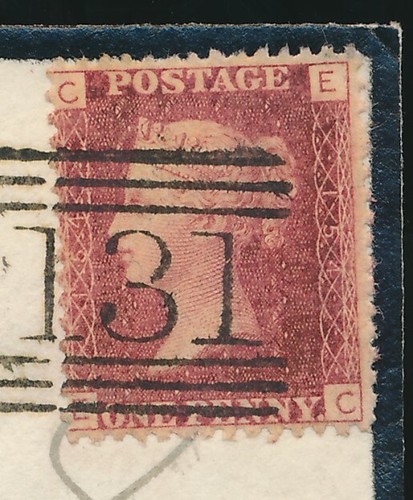GB 1875 PENNY RED Plate 154 EC VFU on MOURNING ENVELOPE SCOTLAND PEEBLES - Picture 4 of 4