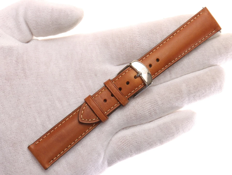 18mm MICHELE Leather BROWN Watch Band Strap MADE🇫🇷FRANCE 18x16 NOS [0M-R0M] - Image 4 of 4