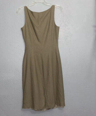 Gia & Co Women's Natural 100% Linen Sheath Dress V-Neck Career Business  Dress 4 | eBay