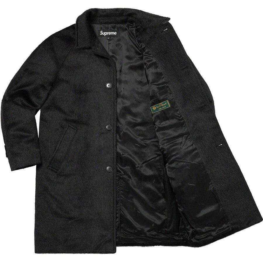 %100 Authentic Supreme Loro Piana Alpaca Wool Overcoat Black Size L - FW21
