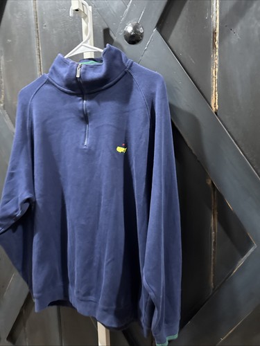 MASTERS COLLECTION 1/4 Zip Pullover Sweatshirt Pima Cotton Golf Navy Men’s Sz L - Picture 4 of 14