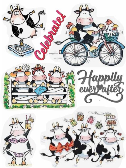 Cow Wedding Celebration Clear Stamps Scrapbooking Happy Ever After Dies Diy 1pc