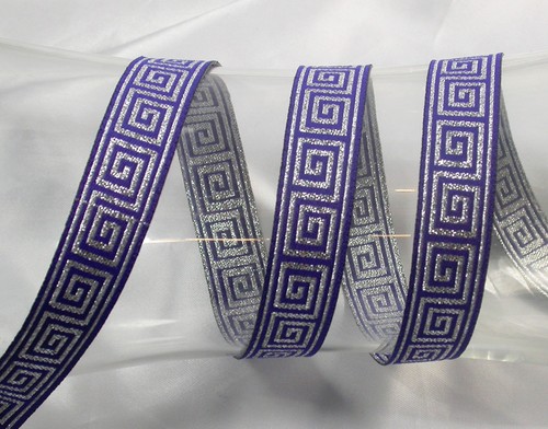 Griechischer Schlüssel Jacquardband 3/4" (20 mm) - wendbar *Farben* 5 Meter & höher - Bild 16 von 20
