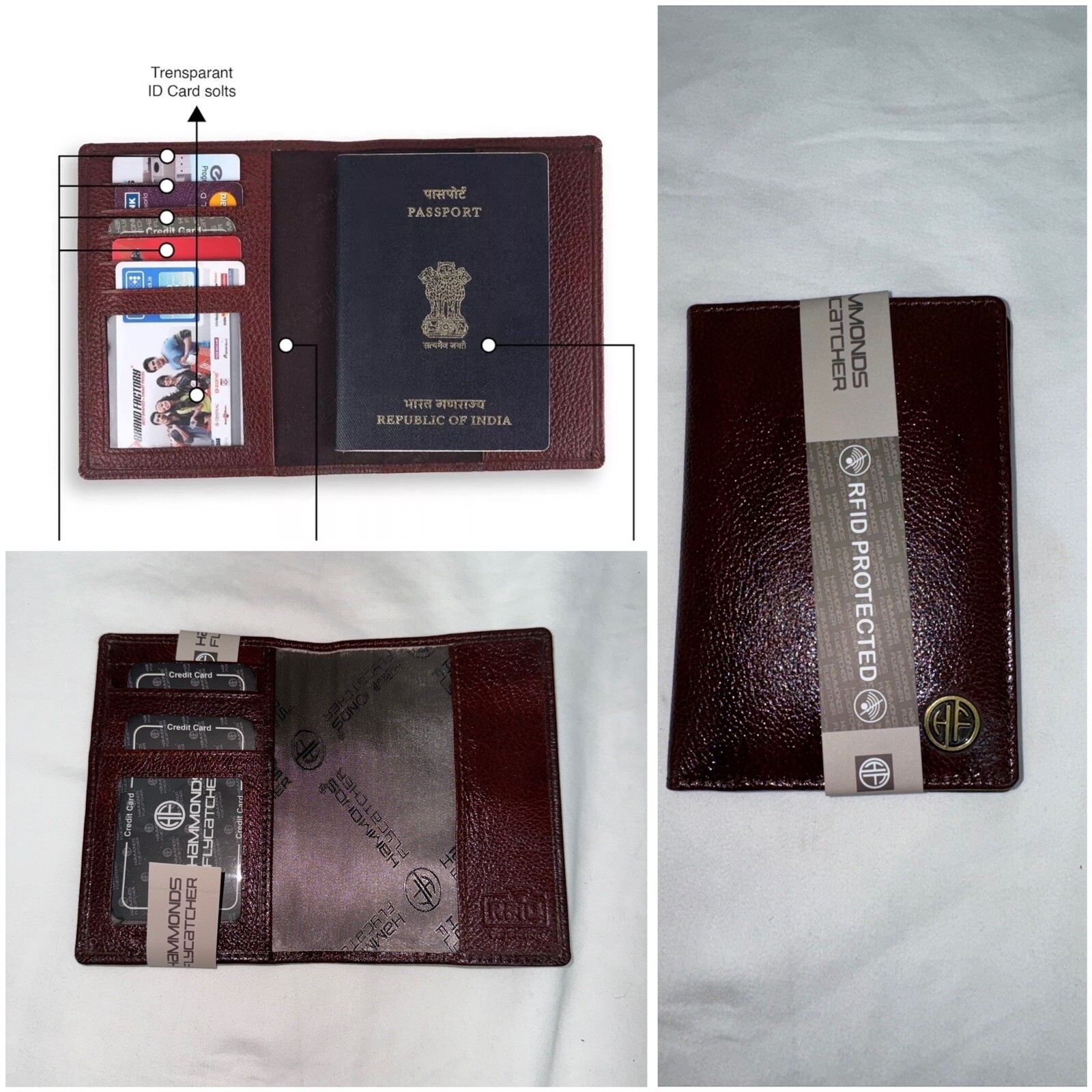 Slim RFID-Blocking Leather Wallet Holder for Travel Passport & ID Cards by Hammonds-image