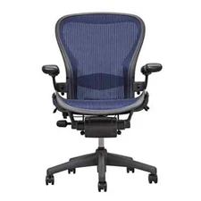 Herman Miller Classic Aeron Sz B Navy Blue Mesh Fully Loaded w/ Lumbar