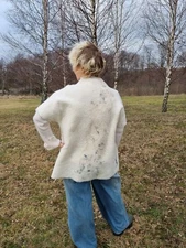 Felted vest Woman Felted Jacket White Woolen Vest Felted Art Woman Wearabke Art