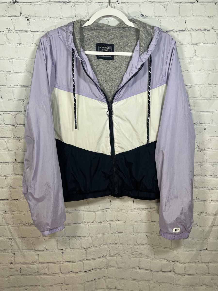 Abercrombie Fitch Windbreaker Pullover Lavender/ Blue size L