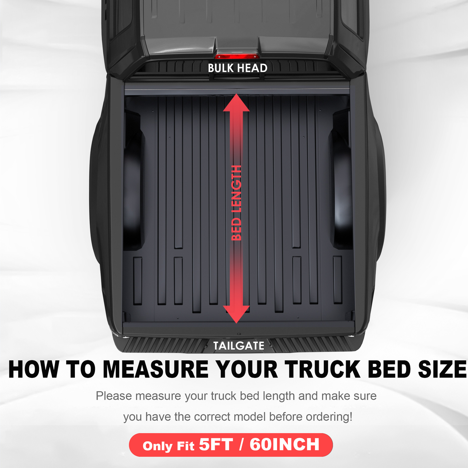 5FT Soft Roll-Up Truck Bed Tonneau Cover Waterproof For 2024 2025 Toyota Tacoma