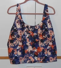  OLD NAVY ACTIVE FLORAL LIGHT SUPPORT ADJ. POWERSOFT LONGLINE SPORT BRA/4XLARGE 